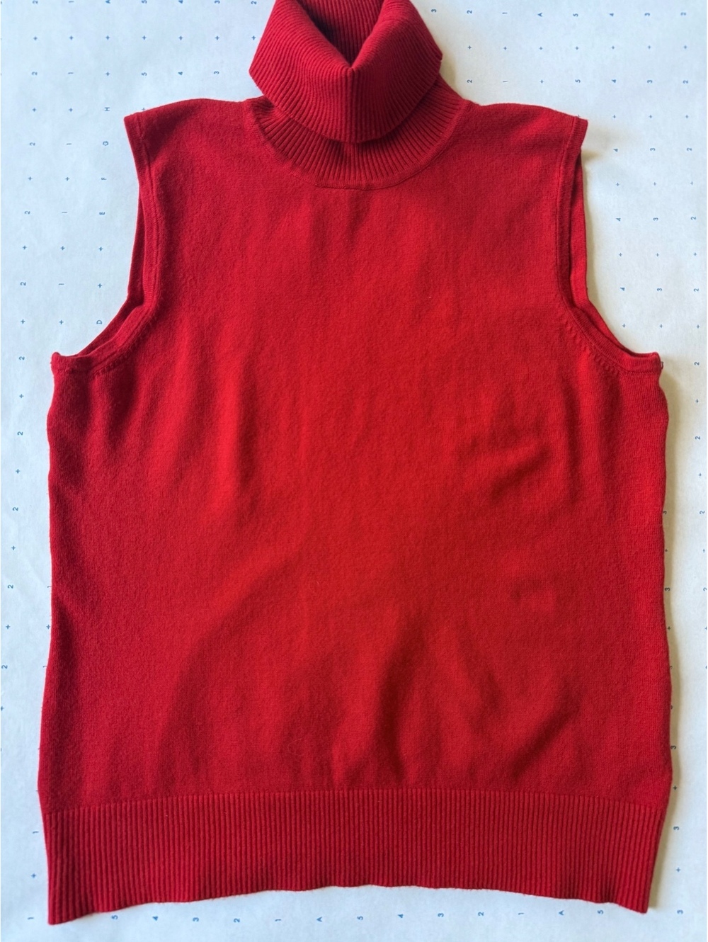 Cable & Gauge Red Sleeveless Turtleneck Knit Sweater Top S - Picture 4 of 8